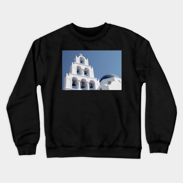 Bells. Pyrgos, Santorini, Greece Crewneck Sweatshirt by Carole-Anne